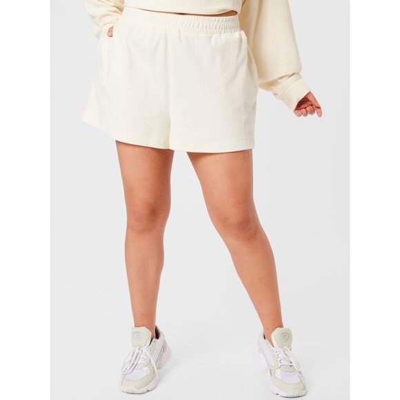 Cotton On Curve Womens Corduroy Elastic Waist Shorts - Cream, Size 14, New - Picture 2 of 13